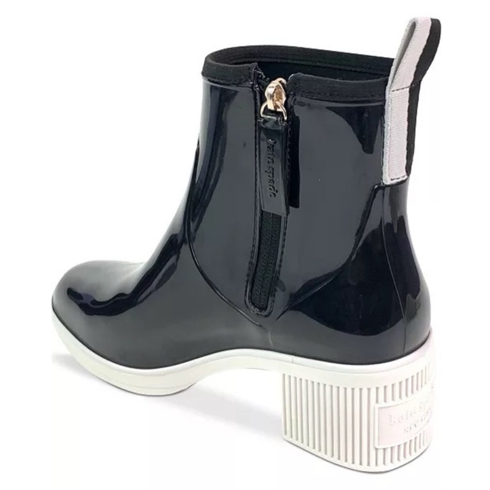 Kate Spade New York Puddle Rubber Black Parchment Rain Boot - Picture 10 of 15